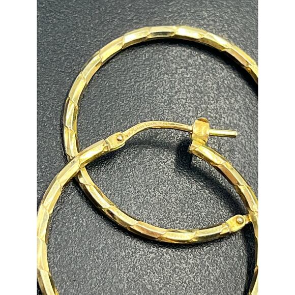 Danecraft Vintage Sterling Silver  925 Italy Vermeil Twisted Hoop Earrings - Picture 5 of 6